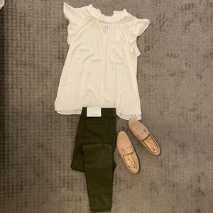 Loft Olive Green High Waist Legging 28 Petite